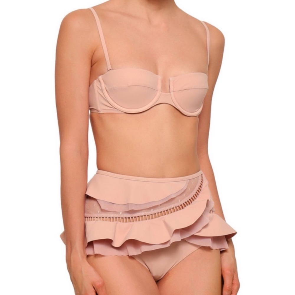 Zimmermann ruffle trim top and bottoms swimsuit sz AU 1 - Picture 4 of 13